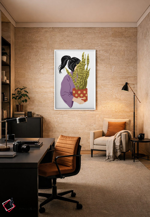 تابلو دکوراتیو دختر گیاه دوست II اثر ایلاریا بندتی - D5W