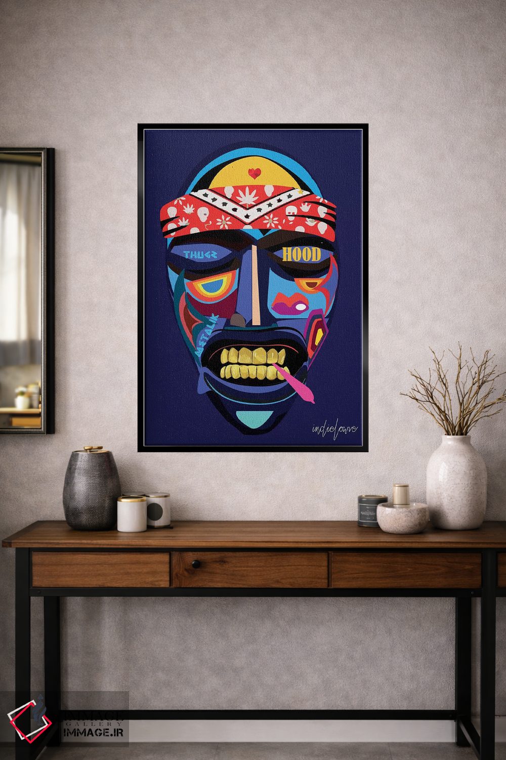 تابلو دکوراتیو نقاب ایمو اثر ایندی لاو - D1B