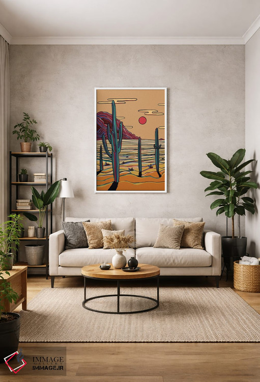 تابلو دکوراتیو کاکتوس های رنگارنگ اثر ایلو ناتیکا - D1W