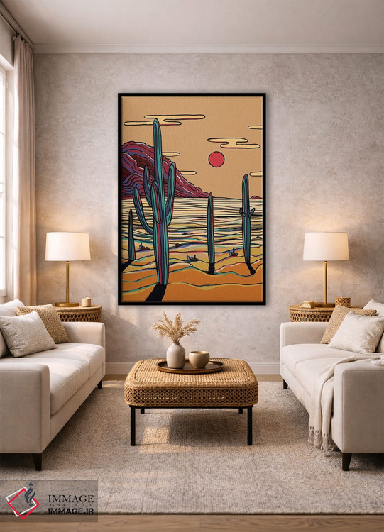 تابلو دکوراتیو کاکتوس های رنگارنگ اثر ایلو ناتیکا - D2B