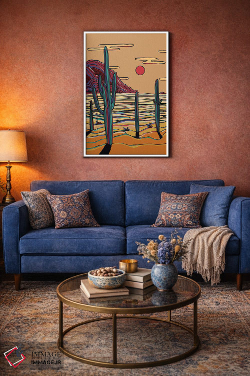 تابلو دکوراتیو کاکتوس های رنگارنگ اثر ایلو ناتیکا - D3W