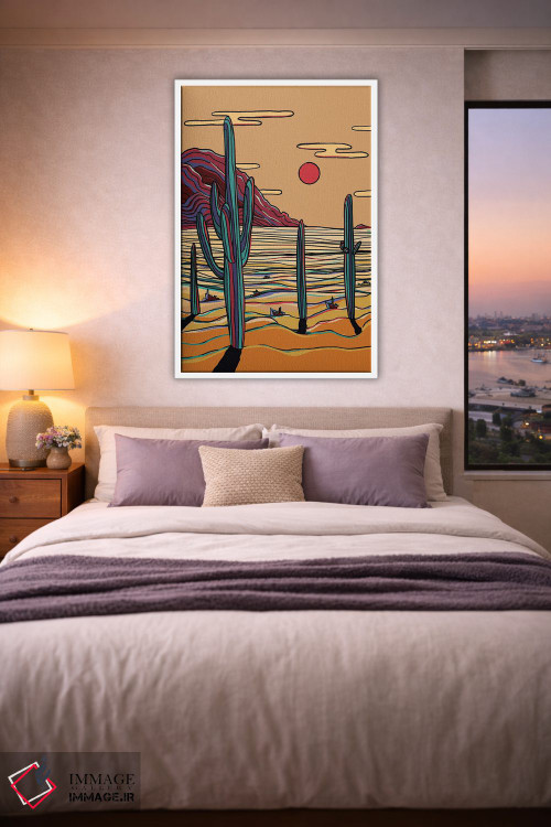 تابلو دکوراتیو کاکتوس های رنگارنگ اثر ایلو ناتیکا - D4W