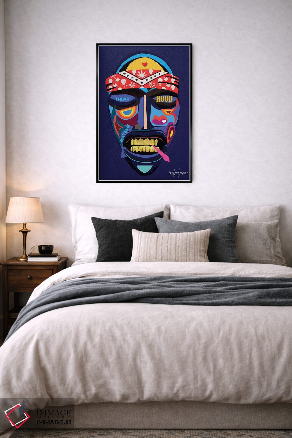 تابلو دکوراتیو نقاب ایمو اثر ایندی لاو - D6B