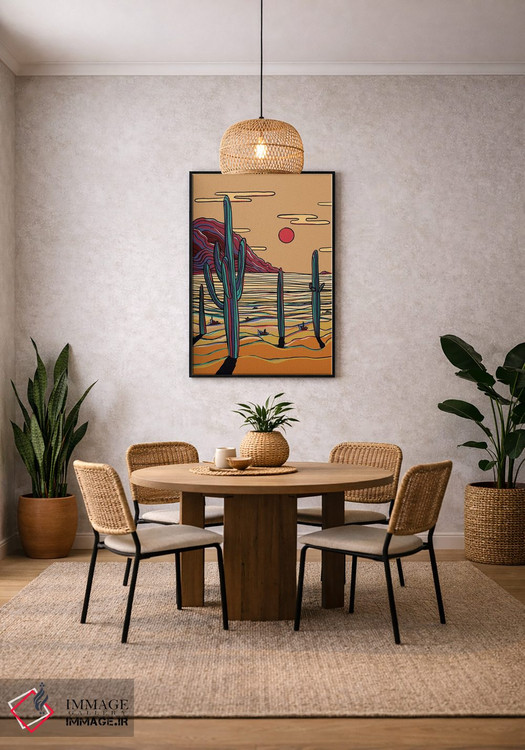 تابلو دکوراتیو کاکتوس های رنگارنگ اثر ایلو ناتیکا - D5B