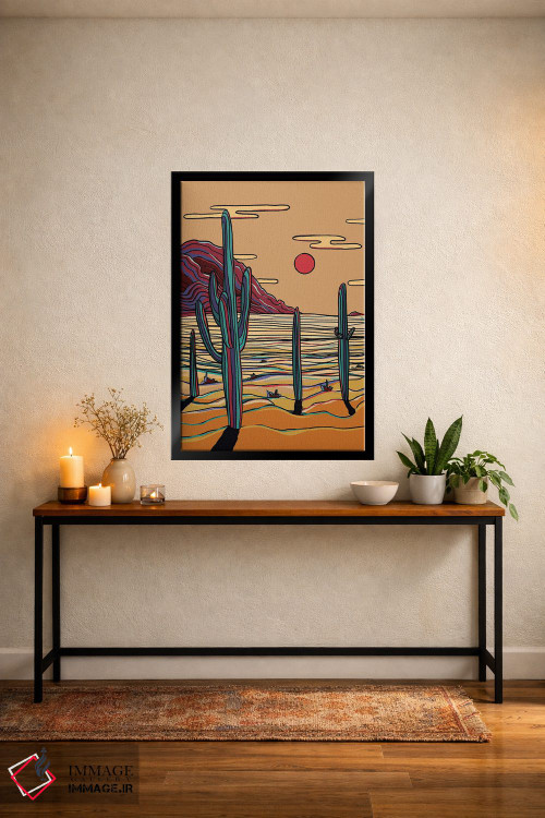 تابلو دکوراتیو کاکتوس های رنگارنگ اثر ایلو ناتیکا - D6B