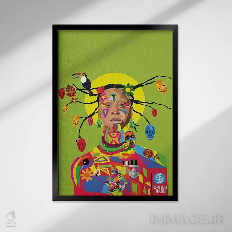 تابلو دکوراتیو بادو اثر ایندی لاو - نمای قابدار مشکی