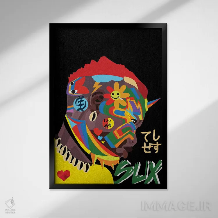 تابلو دکوراتیو سوکس اثر ایندی لاو - نمای قابدار مشکی