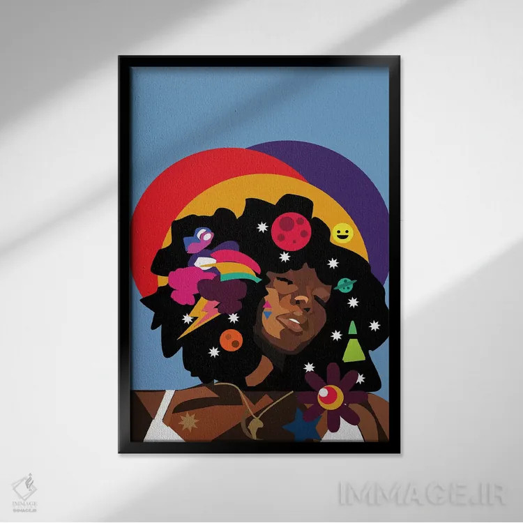 تابلو دکوراتیو سیمی اثر ایندی لاو - نمای قابدار مشکی