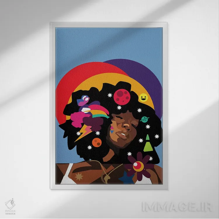 تابلو دکوراتیو سیمی اثر ایندی لاو - نمای قابدار سفید