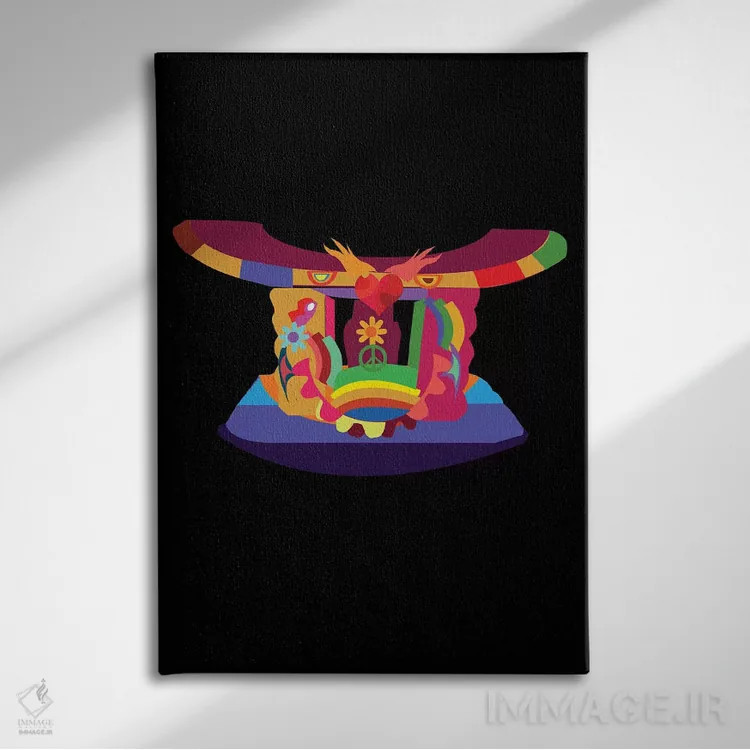 تابلو دکوراتیو چهارپایه اثر ایندی لاو - نمای روبهرو روی دیوار