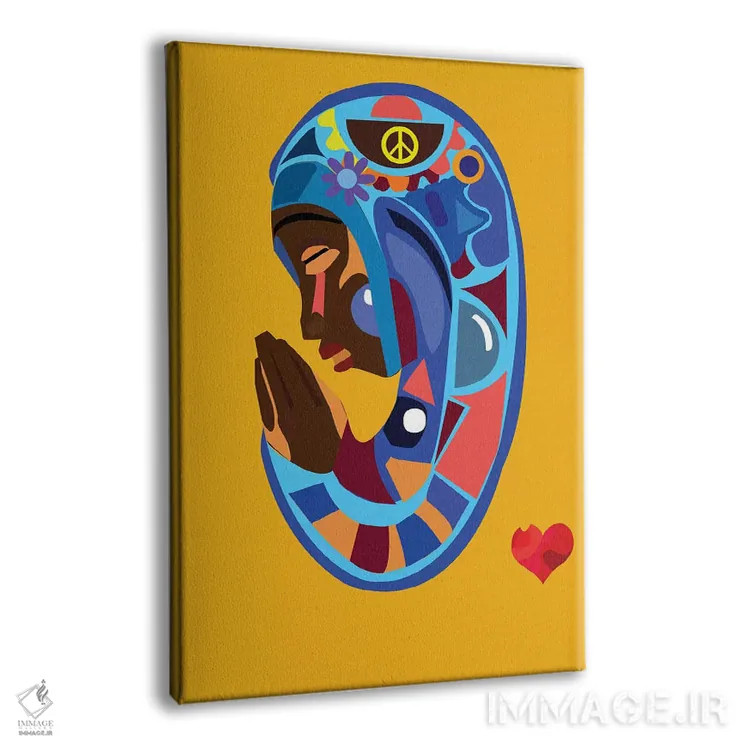 تابلو دکوراتیو مریم آبی اثر ایندی لاو - نمای پرسپکتیو محصول