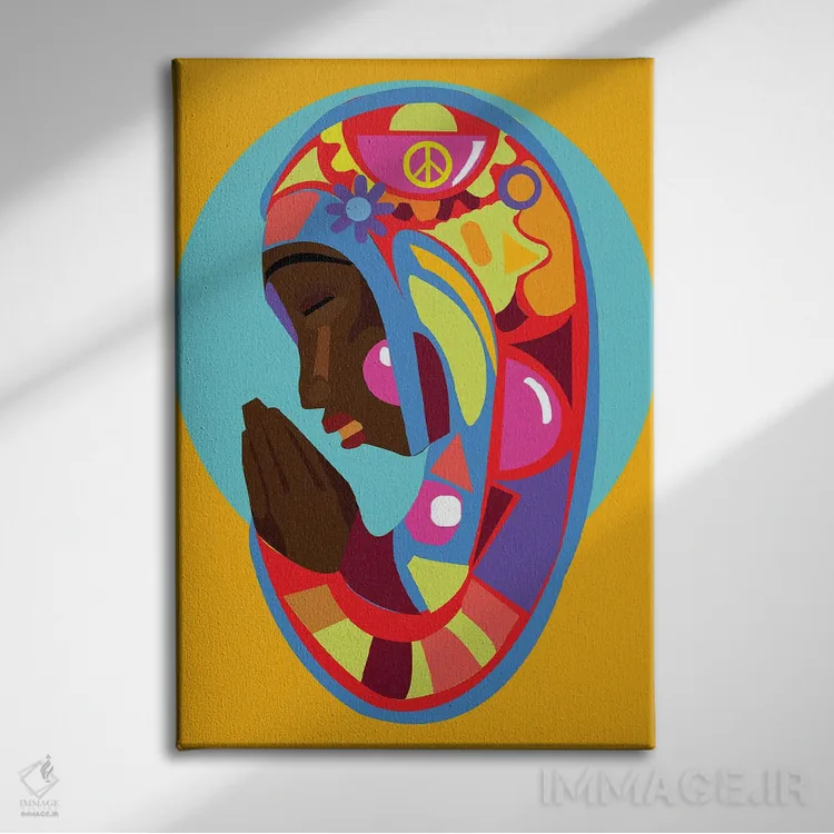 تابلو دکوراتیو مادونای سیاه اثر ایندی لاو - نمای روبهرو روی دیوار