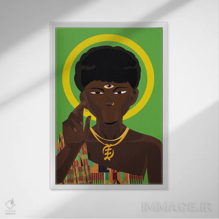 تابلو دکوراتیو آکیرا اثر ایندی لاو - نمای قابدار سفید