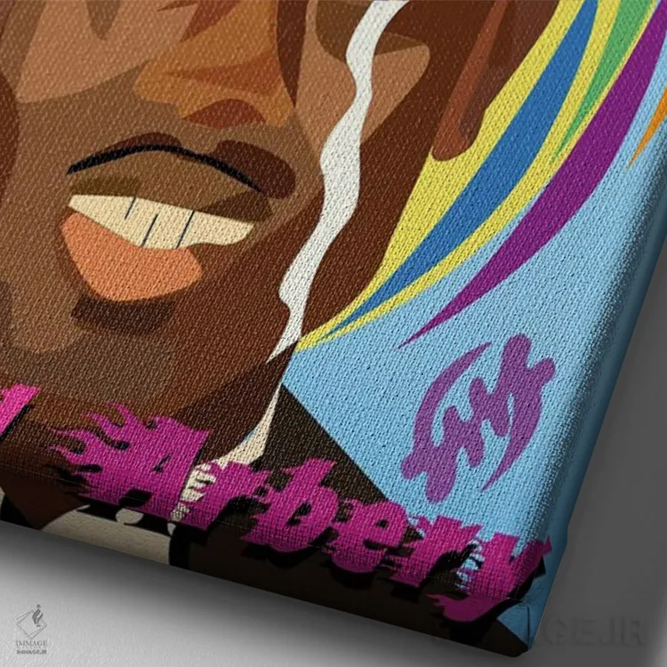 تابلو دکوراتیو احمود آربری اثر ایندی لاو - نمای نزدیک بافت بوم