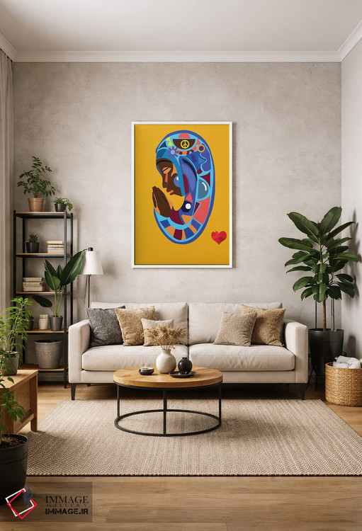 تابلو دکوراتیو مریم آبی اثر ایندی لاو - D1W