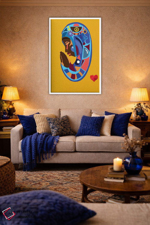 تابلو دکوراتیو مریم آبی اثر ایندی لاو - D3W