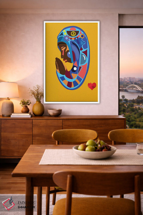 تابلو دکوراتیو مریم آبی اثر ایندی لاو - D6W