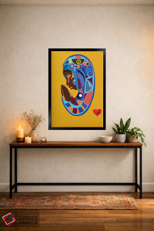 تابلو دکوراتیو مریم آبی اثر ایندی لاو - D5B