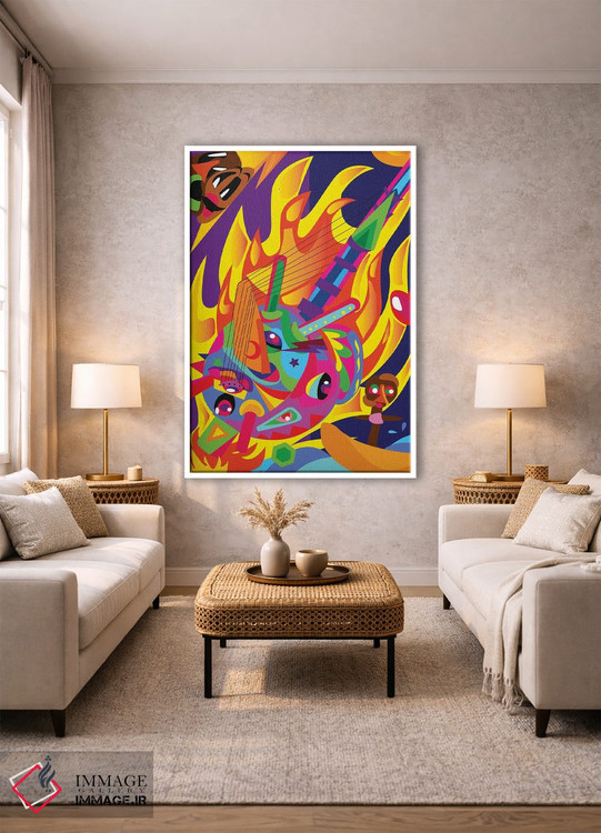 تابلو انتزاعی کرای اسرارآمیز اثر ایندی لاو - D1W