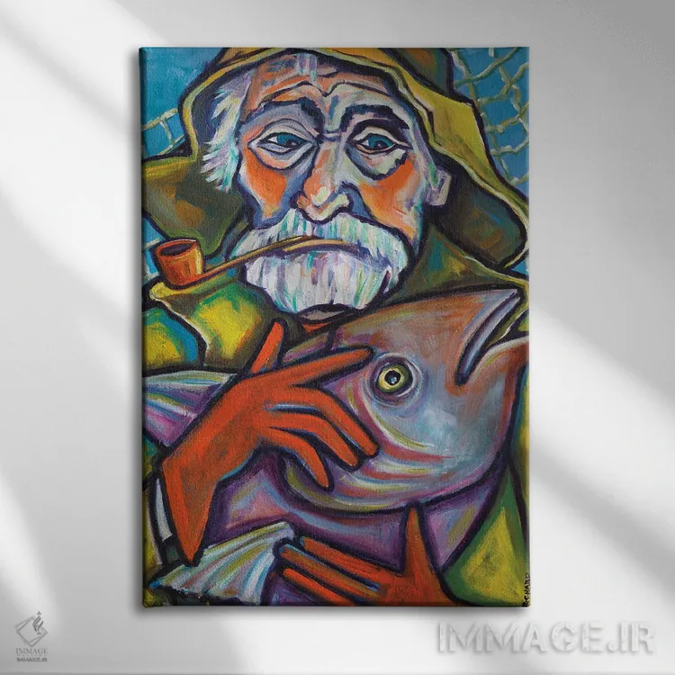 تابلو دکوراتیو ماهیگیر گلاستر اثر ایلین ریچارد - نمای روبهرو روی دیوار