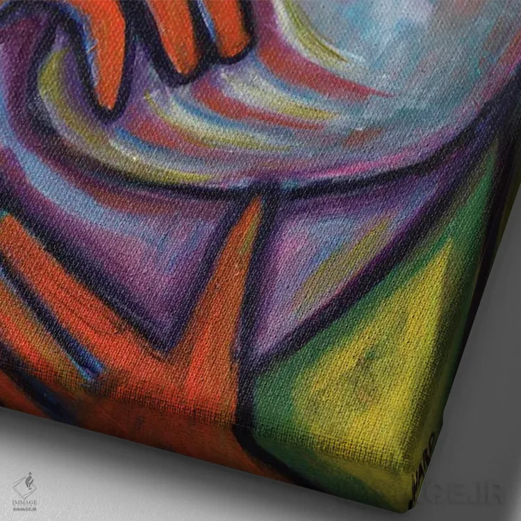 تابلو دکوراتیو ماهیگیر گلاستر اثر ایلین ریچارد - نمای نزدیک بافت بوم