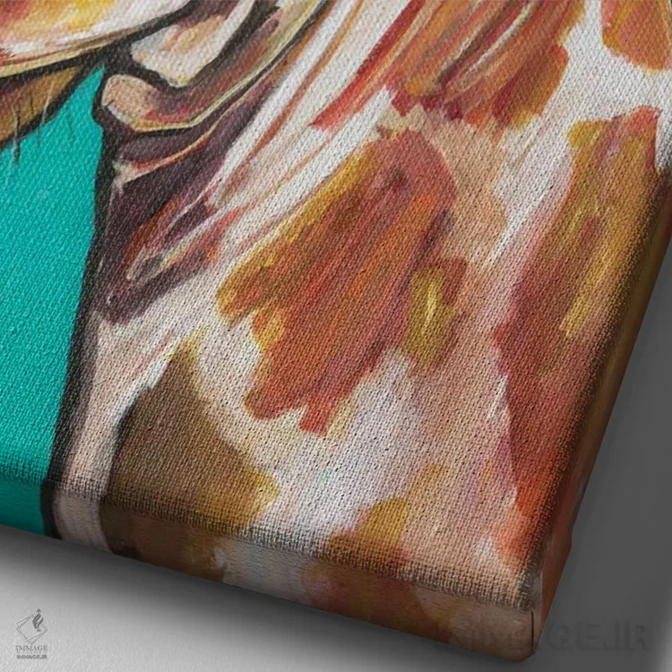 تابلو دکوراتیو زرافه اثر ایلین ریچارد - نمای نزدیک بافت بوم