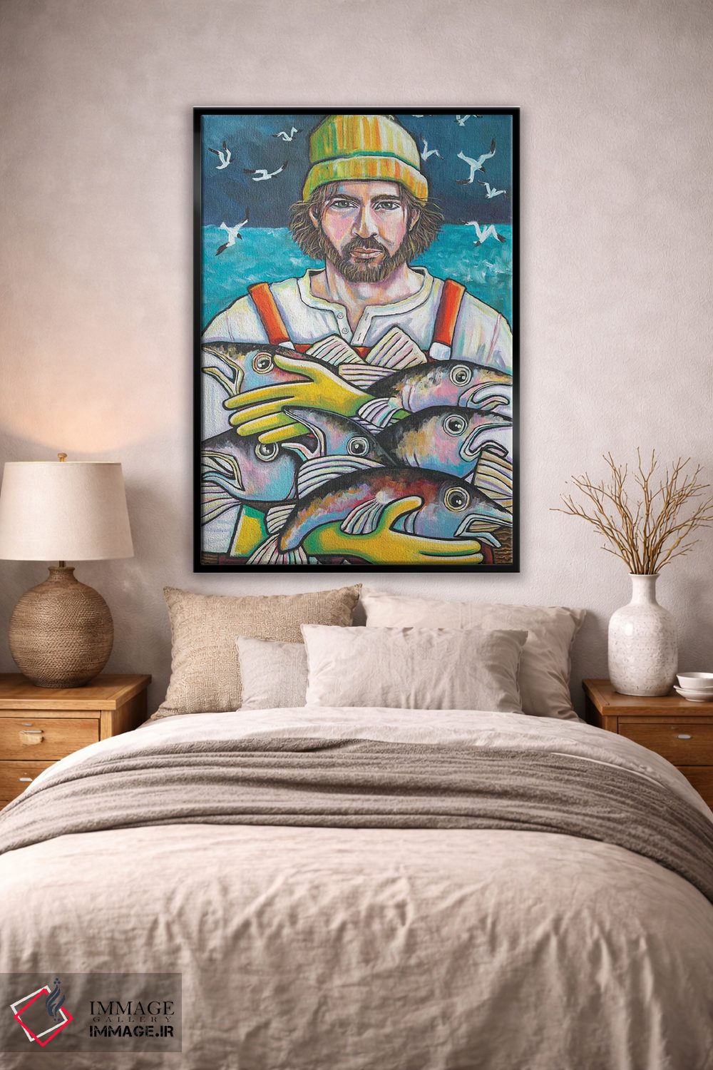 تابلو دکوراتیو ماهیگیر گلاستر اثر ایلین ریچارد - D2B