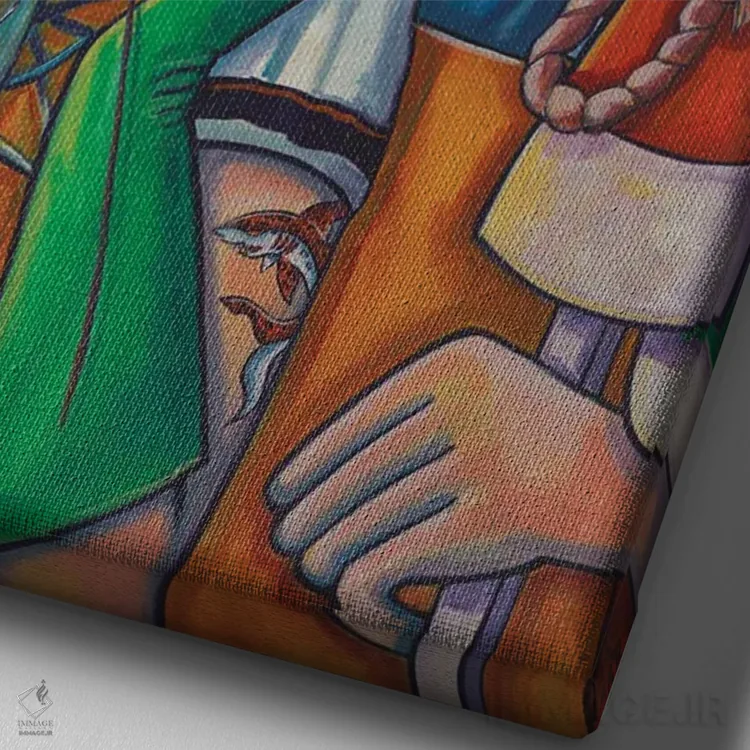 تابلو دکوراتیو خرچنگ آبی اثر ایلین ریچارد - نمای نزدیک بافت بوم