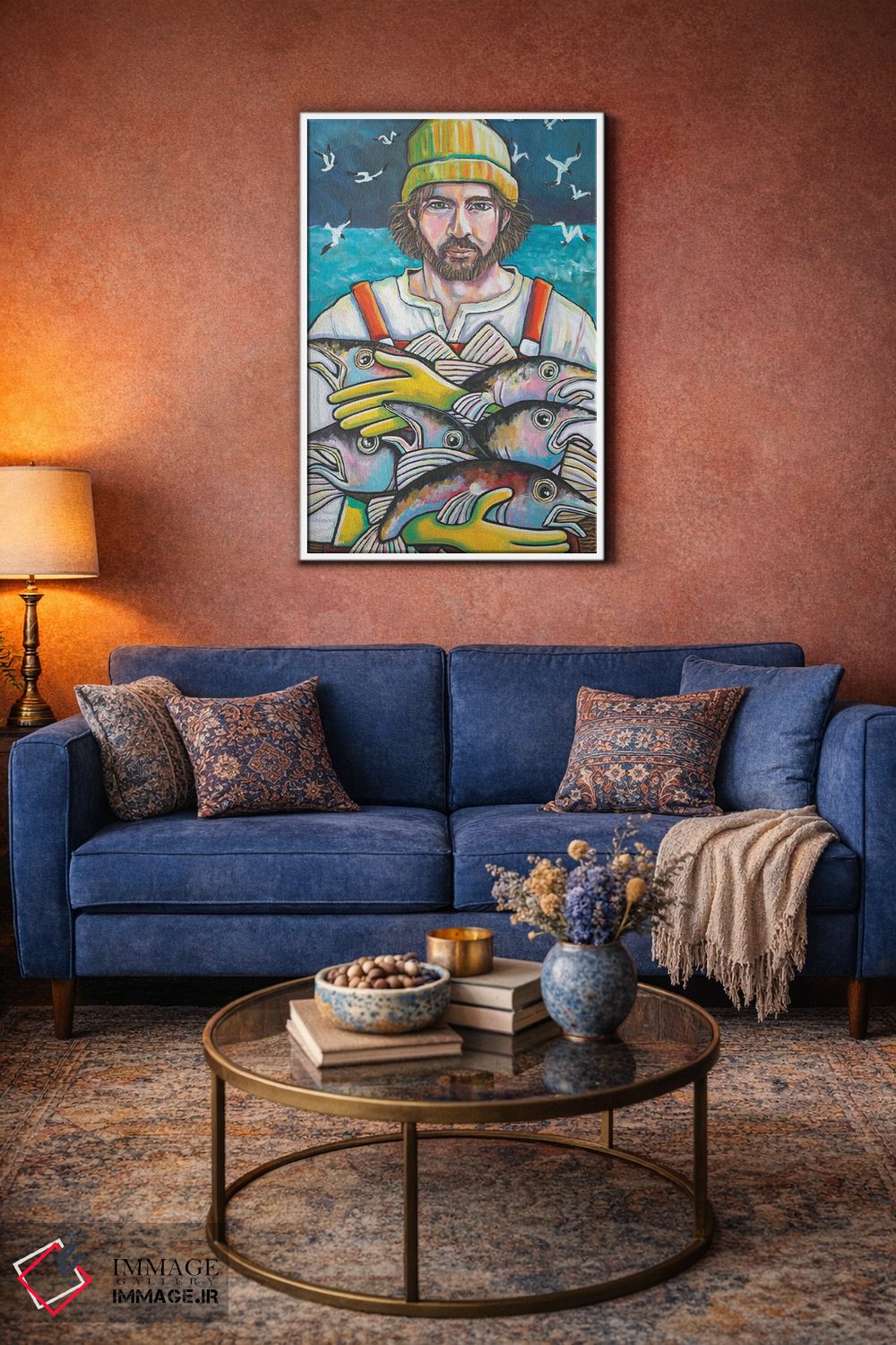 تابلو دکوراتیو ماهیگیر گلاستر اثر ایلین ریچارد - D3W