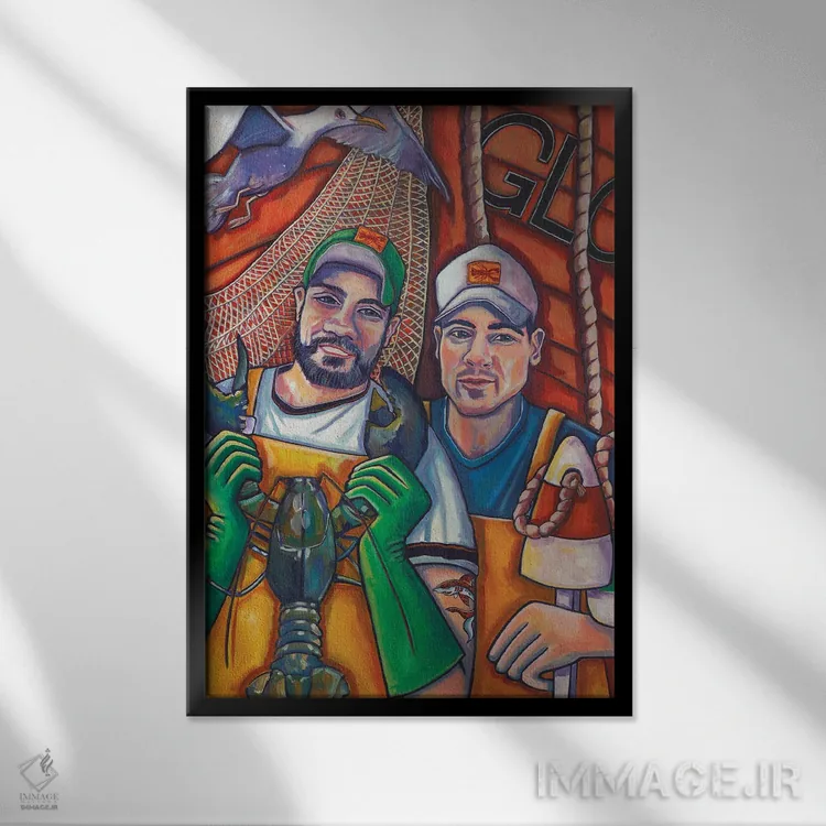 تابلو دکوراتیو خرچنگ آبی اثر ایلین ریچارد - نمای قابدار مشکی