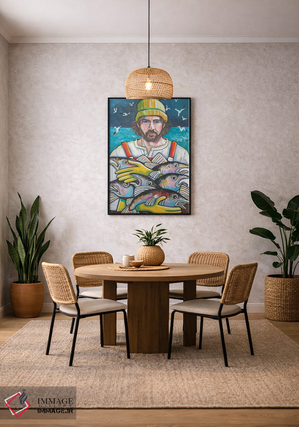 تابلو دکوراتیو ماهیگیر گلاستر اثر ایلین ریچارد - D5B