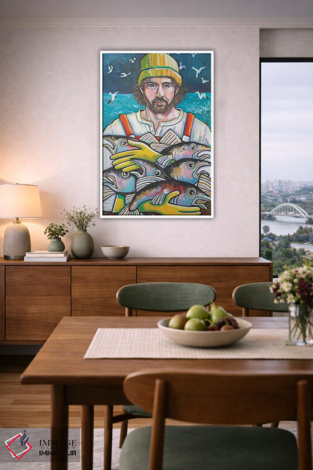 تابلو دکوراتیو ماهیگیر گلاستر اثر ایلین ریچارد - D6W