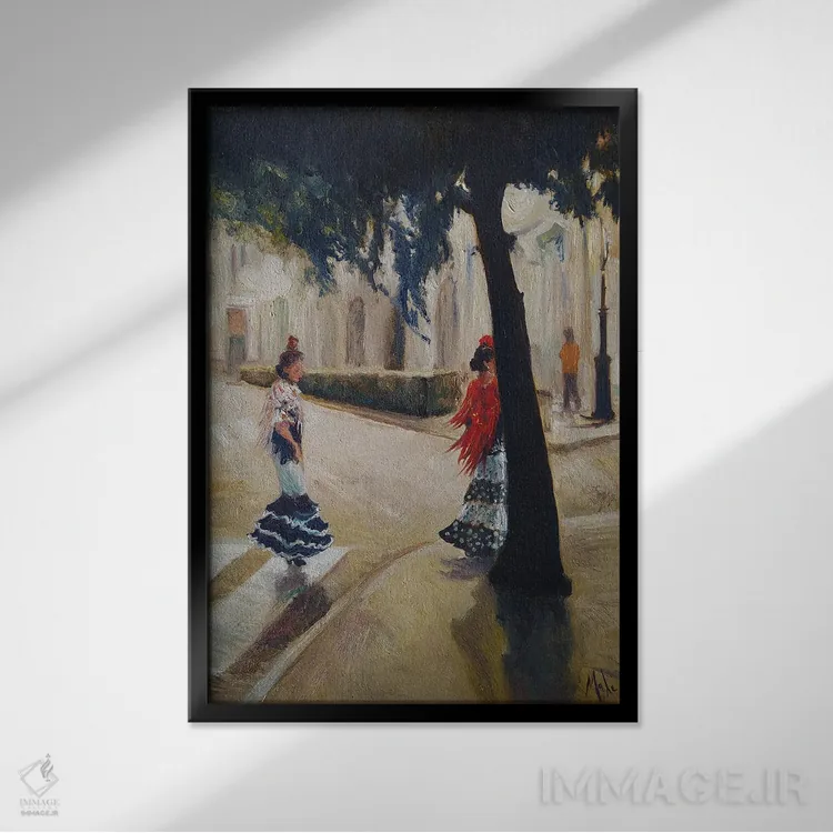 تابلو دکوراتیو سویا در غروب اثر ایزابل ماهه - نمای قابدار مشکی