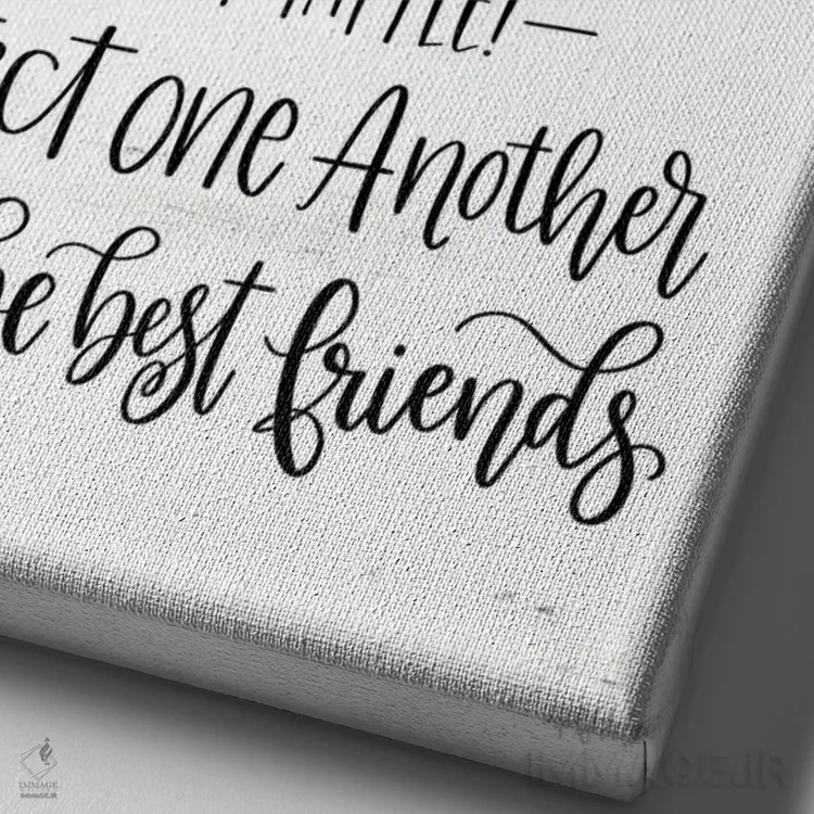 تابلو دکوراتیو قوانین خواهر و برادری اثر ایمپرفکت داست - نمای نزدیک بافت بوم