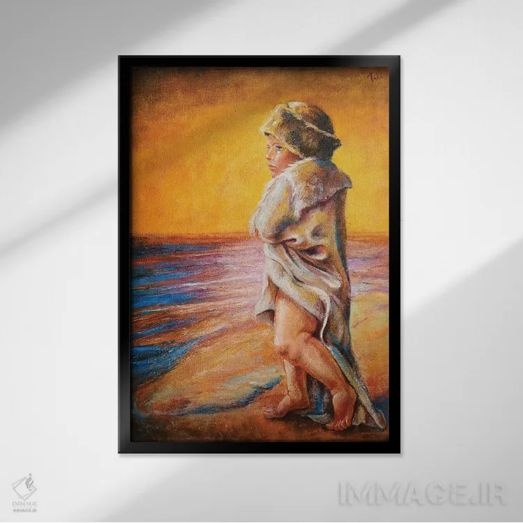 تابلو دکوراتیو سرود دریا اثر ایزابل ماهه - نمای قابدار مشکی