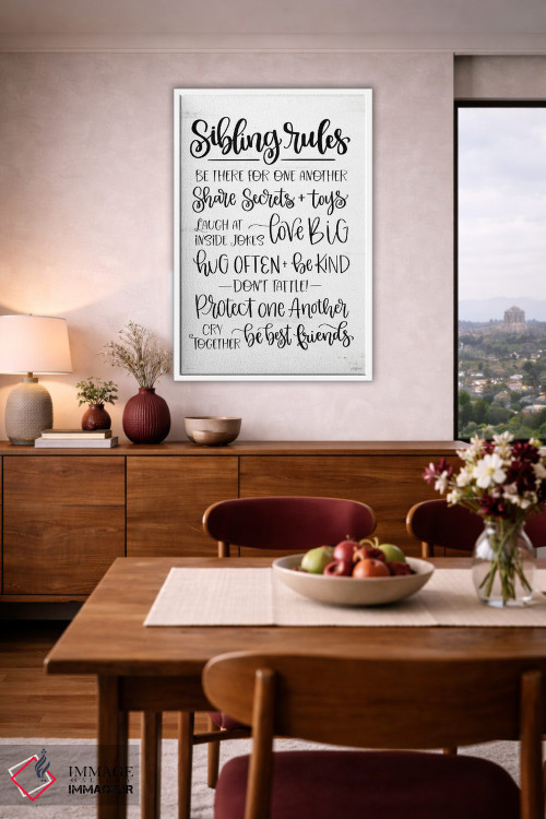 تابلو دکوراتیو قوانین خواهر و برادری اثر ایمپرفکت داست - D4W