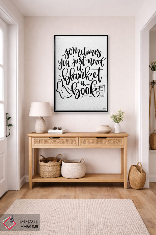 تابلو دکوراتیو یک پتو و یک کتاب اثر ایمپرفکت داست - D6B