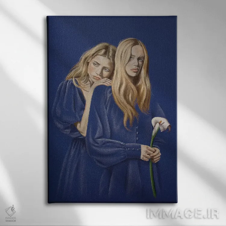 تابلو دکوراتیو بلوندها با گل کالا اثر اینا مدودوا - نمای روبهرو روی دیوار