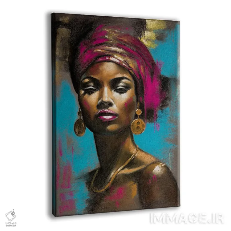تابلو دکوراتیو زن آفریقایی اثر اینا مدودوا - نمای پرسپکتیو محصول