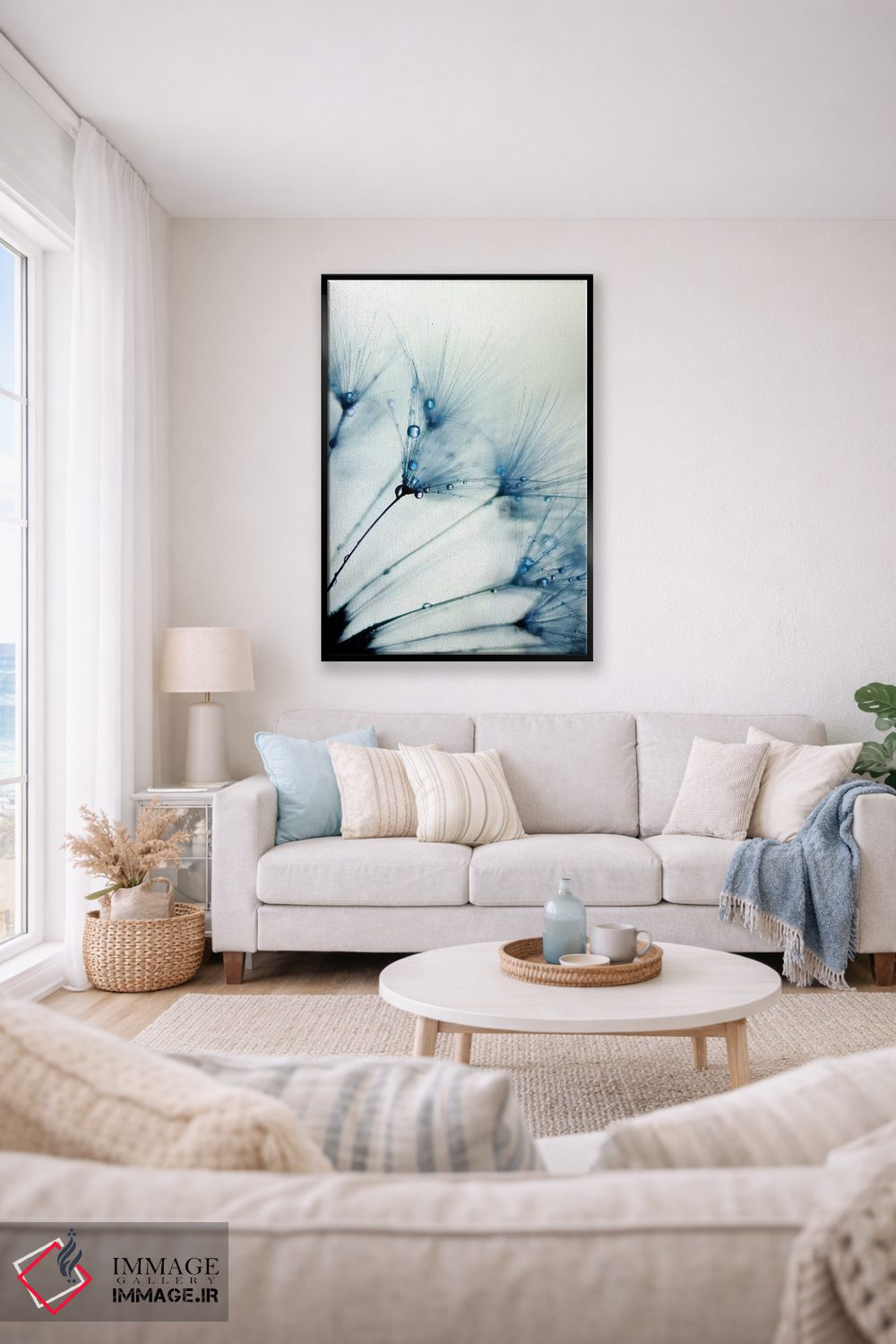 تابلو مینیمال آبی مه آلود ۲ اثر اینگرید بدوز - D1B