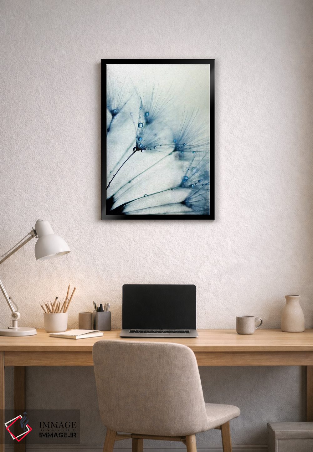 تابلو مینیمال آبی مه آلود ۲ اثر اینگرید بدوز - D2B
