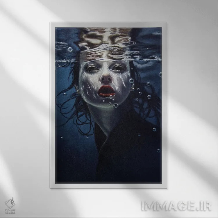 تابلو دکوراتیو نور زیر آب اثر اینا مدودوا - نمای قابدار سفید