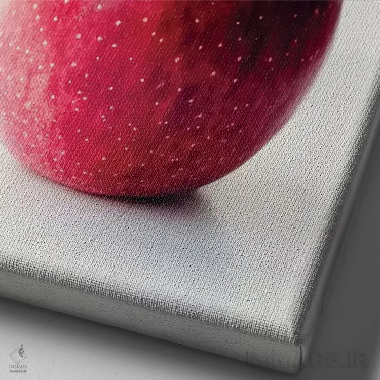 تابلو مینیمال سیب ها اثر اینگرید بدوز - نمای نزدیک بافت بوم