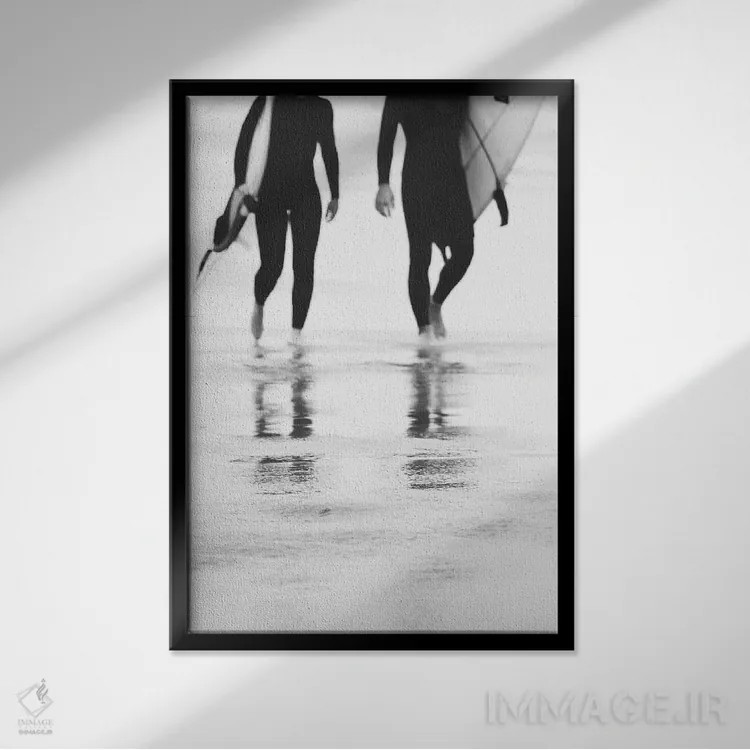 تابلو دکوراتیو موج سواری III اثر اینگرید بدوز - نمای قابدار مشکی