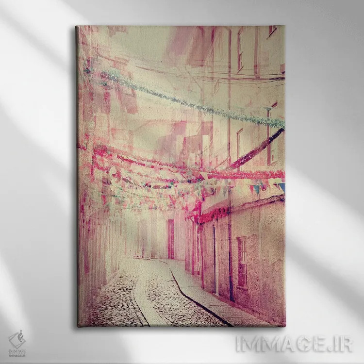 تابلو دکوراتیو مهمانی خیابانی اثر اینگرید بدوز - نمای روبهرو روی دیوار