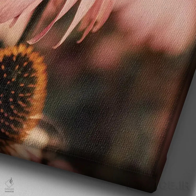 تابلو دکوراتیو اکیناسه اثر اینگرید بدوز - نمای نزدیک بافت بوم