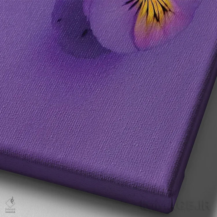 تابلو دکوراتیو بنفشه اسطوخودوسی اثر اینکادو - نمای نزدیک بافت بوم