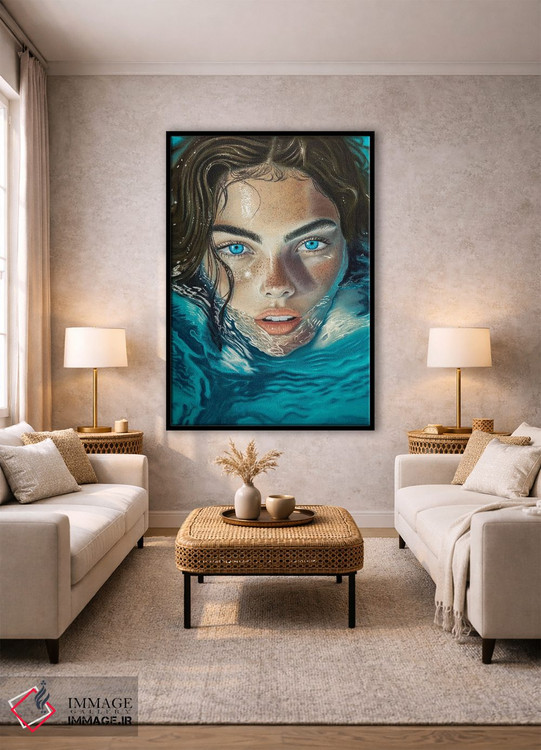 تابلو دکوراتیو چشم های فیروزه ای اثر اینا مدودوا - D1B