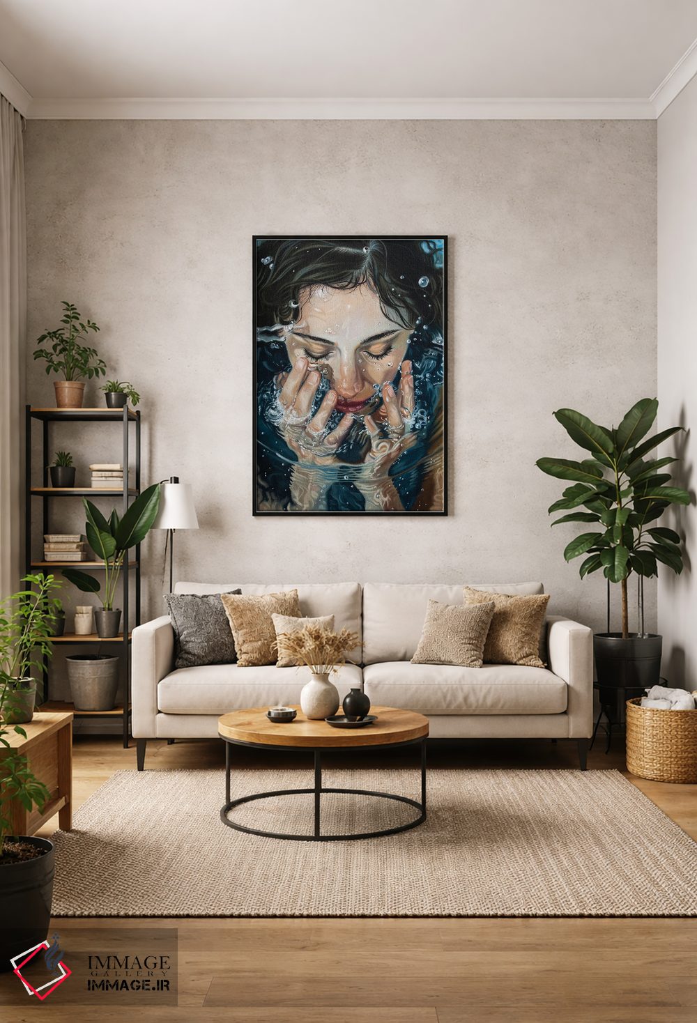 تابلو دکوراتیو دختری در آب اثر اینا مدودوا - D1B