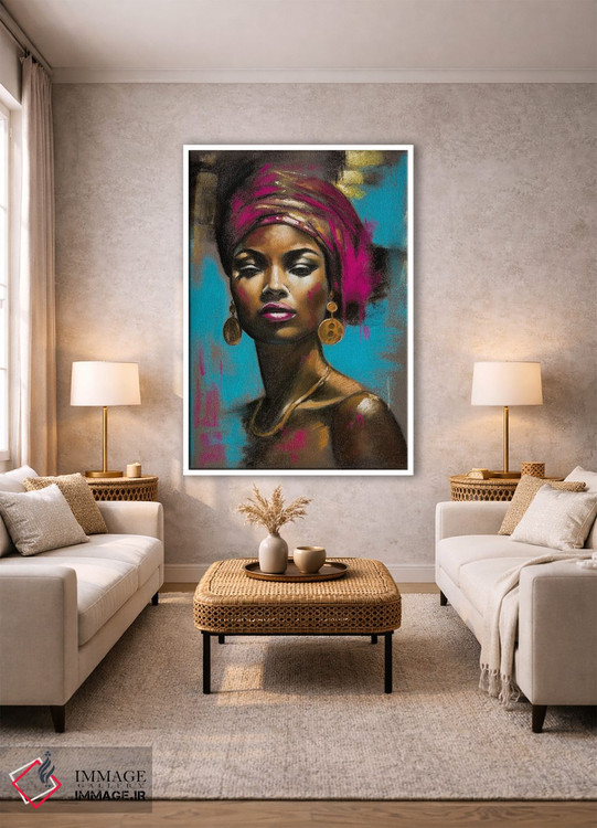 تابلو دکوراتیو زن آفریقایی اثر اینا مدودوا - D1W